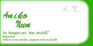 aniko nun business card